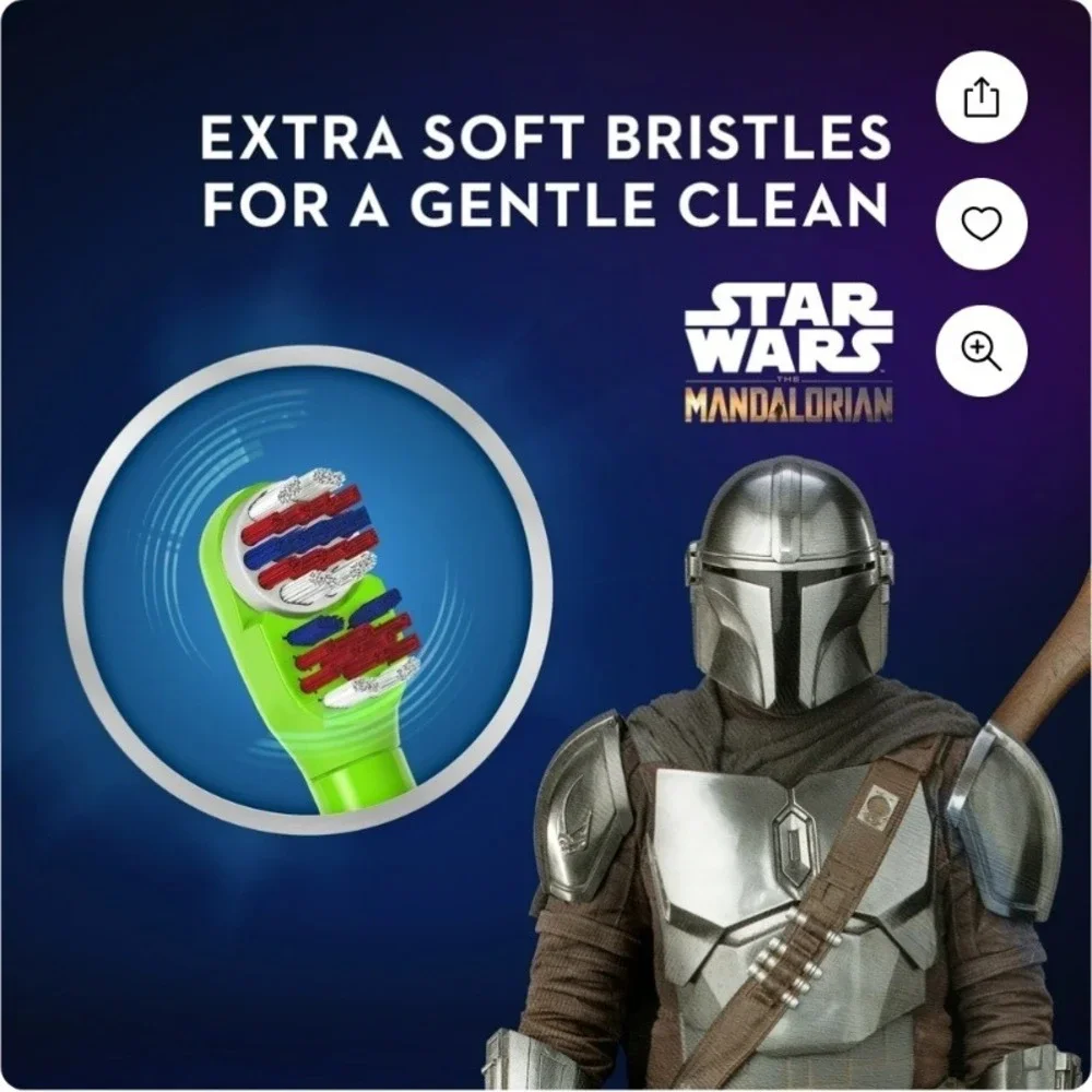 Oral-B Kids Battery Toothbrush Star Wars The Mandalorian Ages 3+‎ Soft Bristles